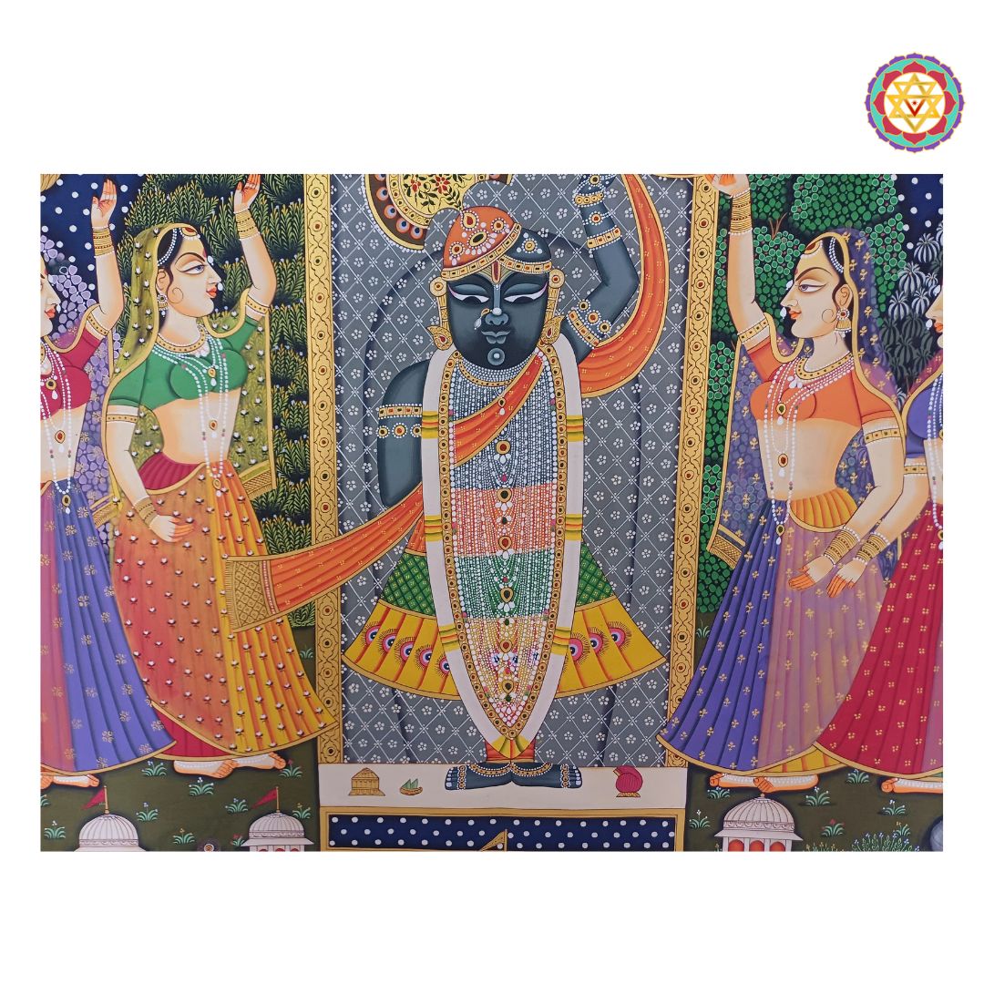 Large size hand-painted &nbsp;pichwai painting -Large Pichwai – Sharad Poornima various themes
