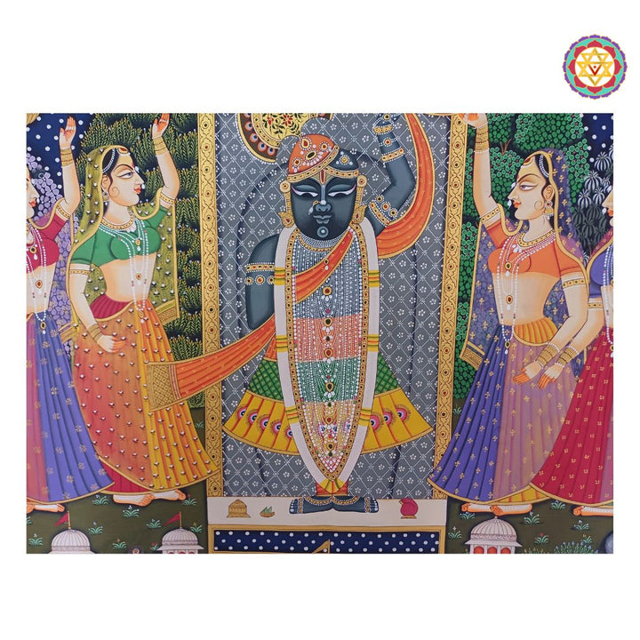 Large size hand-painted &nbsp;pichwai painting -Large Pichwai – Sharad Poornima various themes