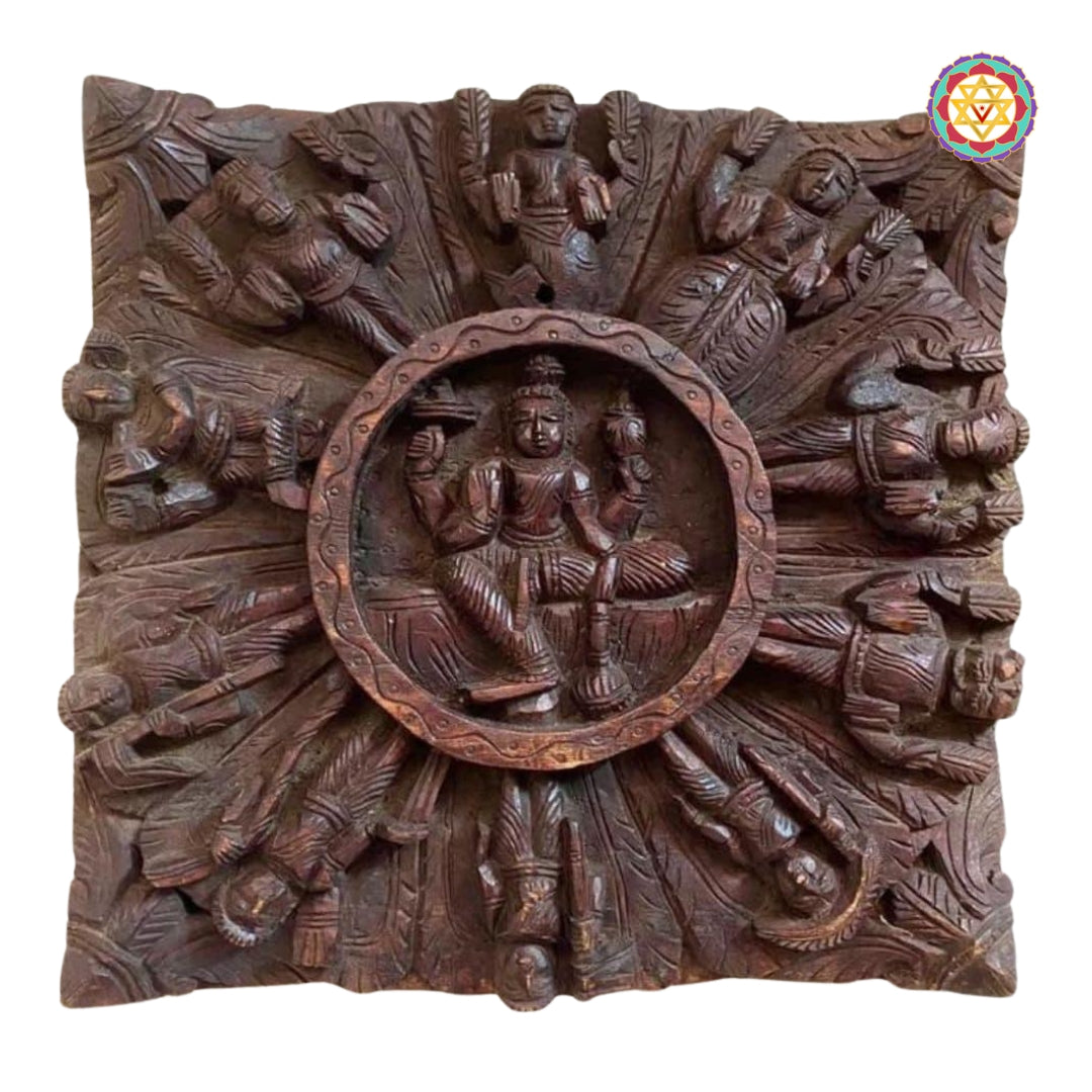 Handcarved Square Dasavatar Wall hanging frame