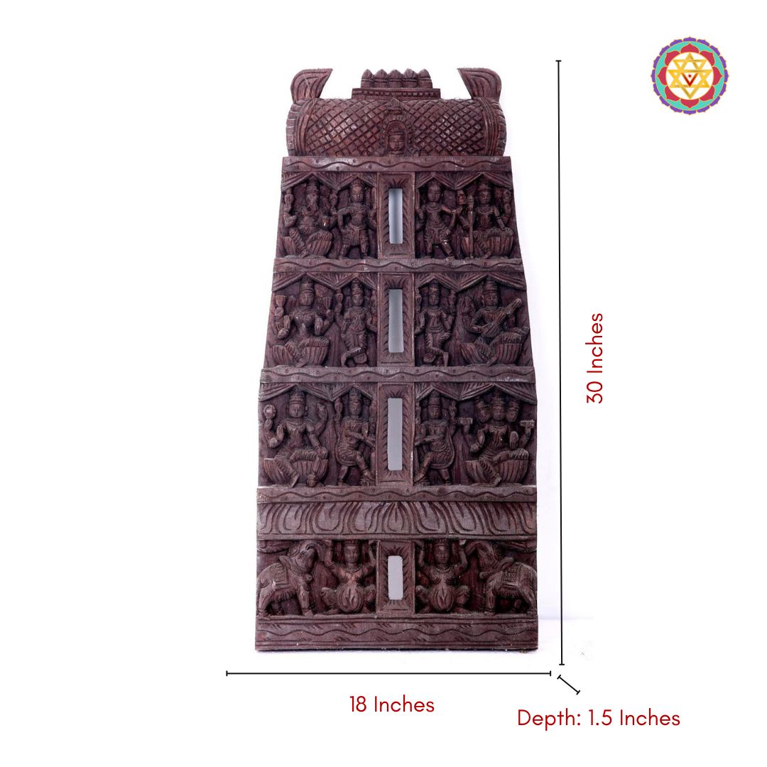 Dimensions of mandir gopuram wall hanging panel – 30x18 inches
