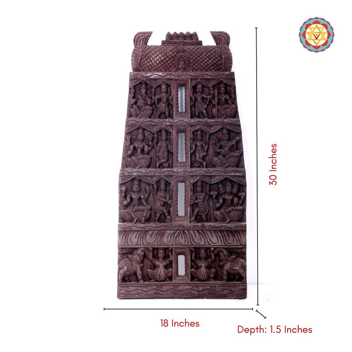 Dimensions of mandir gopuram wall hanging panel – 30x18 inches
