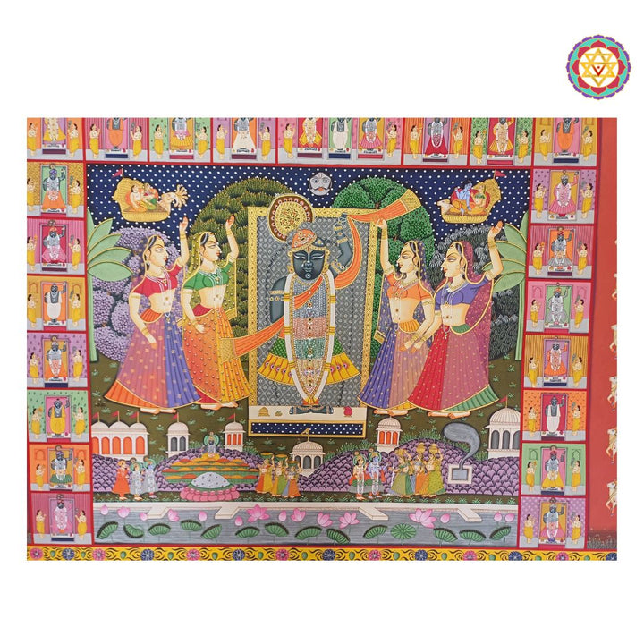 Large size hand-painted &nbsp;pichwai painting -Large Pichwai – Sharad Poornima various themes