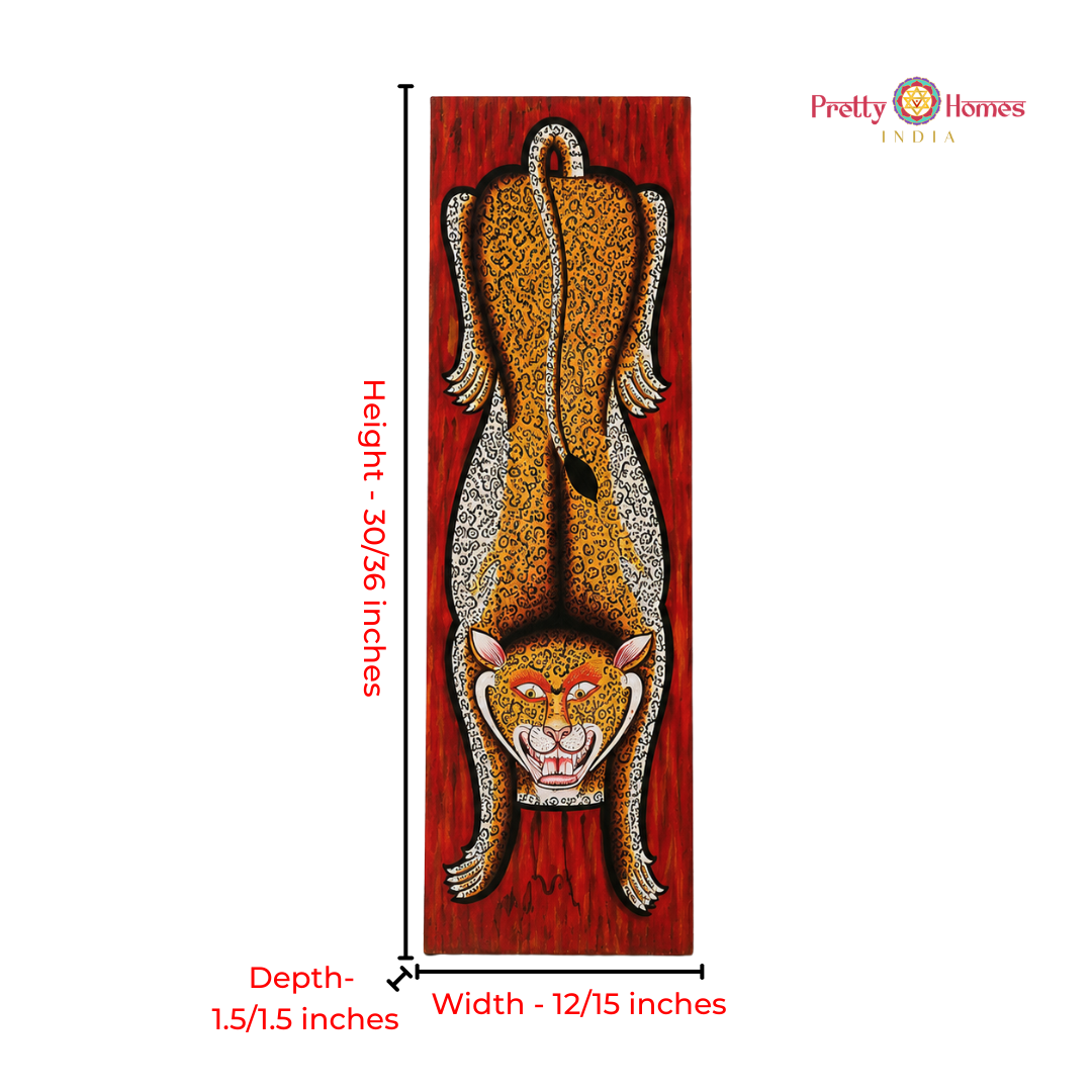 Handpainted Tiger-Inspired Panel