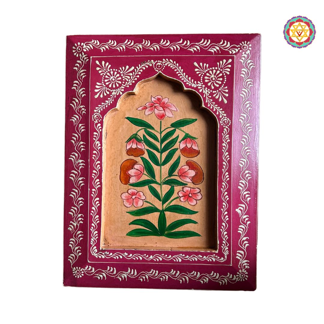 woodcrafted hand painted frame artisan carved edges
