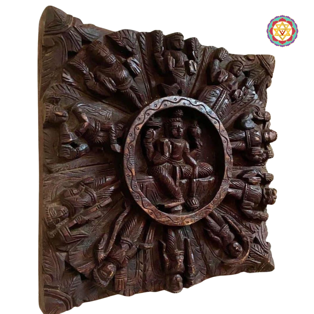 Handcarved Square Dasavatar Wall hanging frame