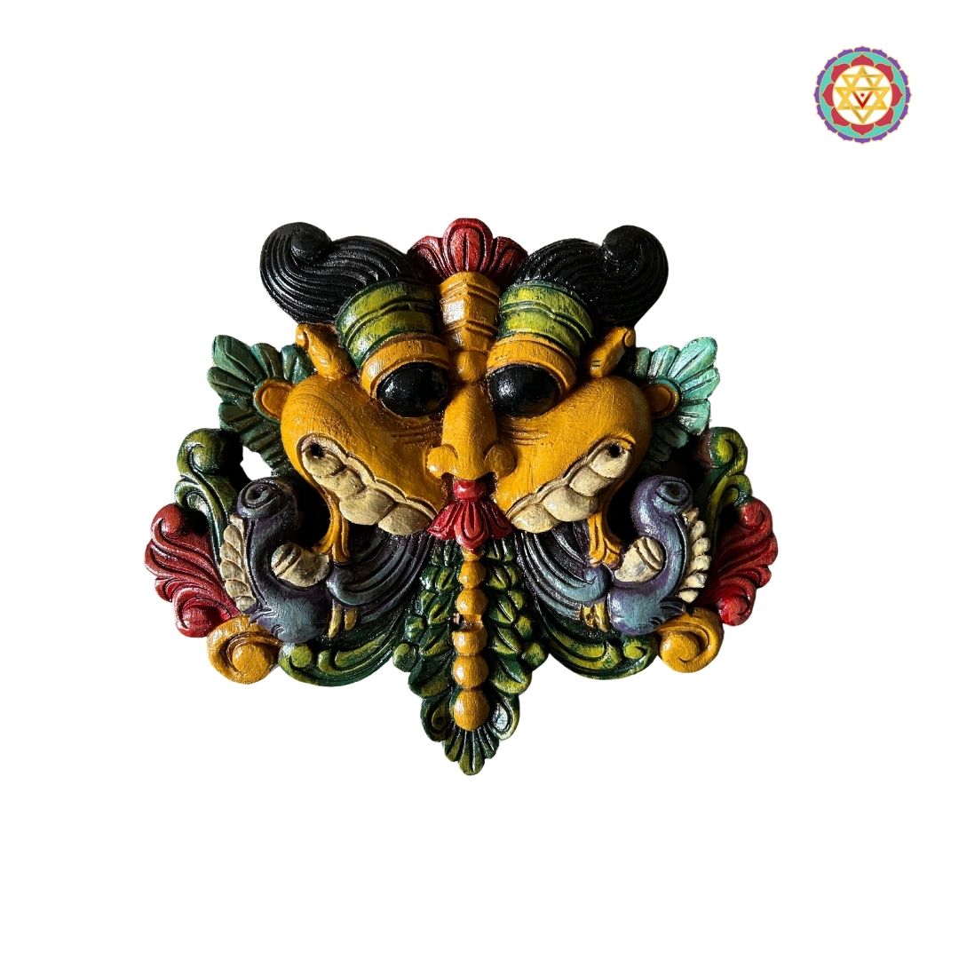 Handcrafted multicolour Yali mask wall hanging