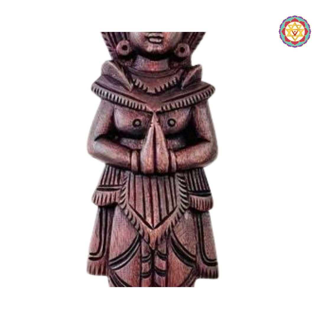 handcrafted wooden balaji idol traditional temple style carving