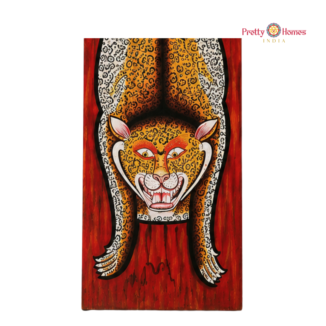 Handpainted Tiger-Inspired Panel