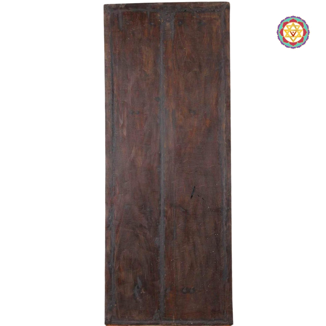 Backside view of wooden panel showing smooth neem finish