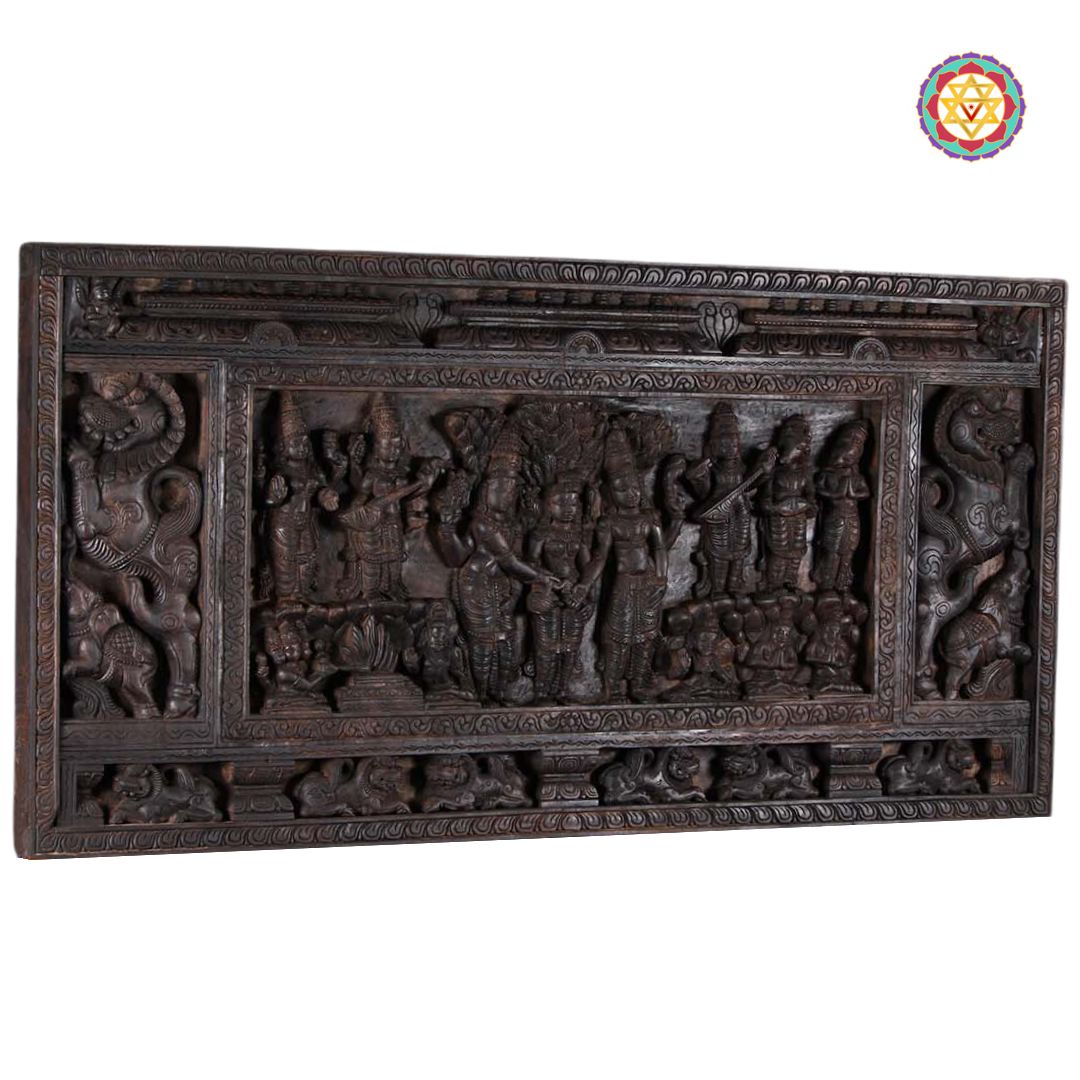  Vagai wood panel with intricate carvings

