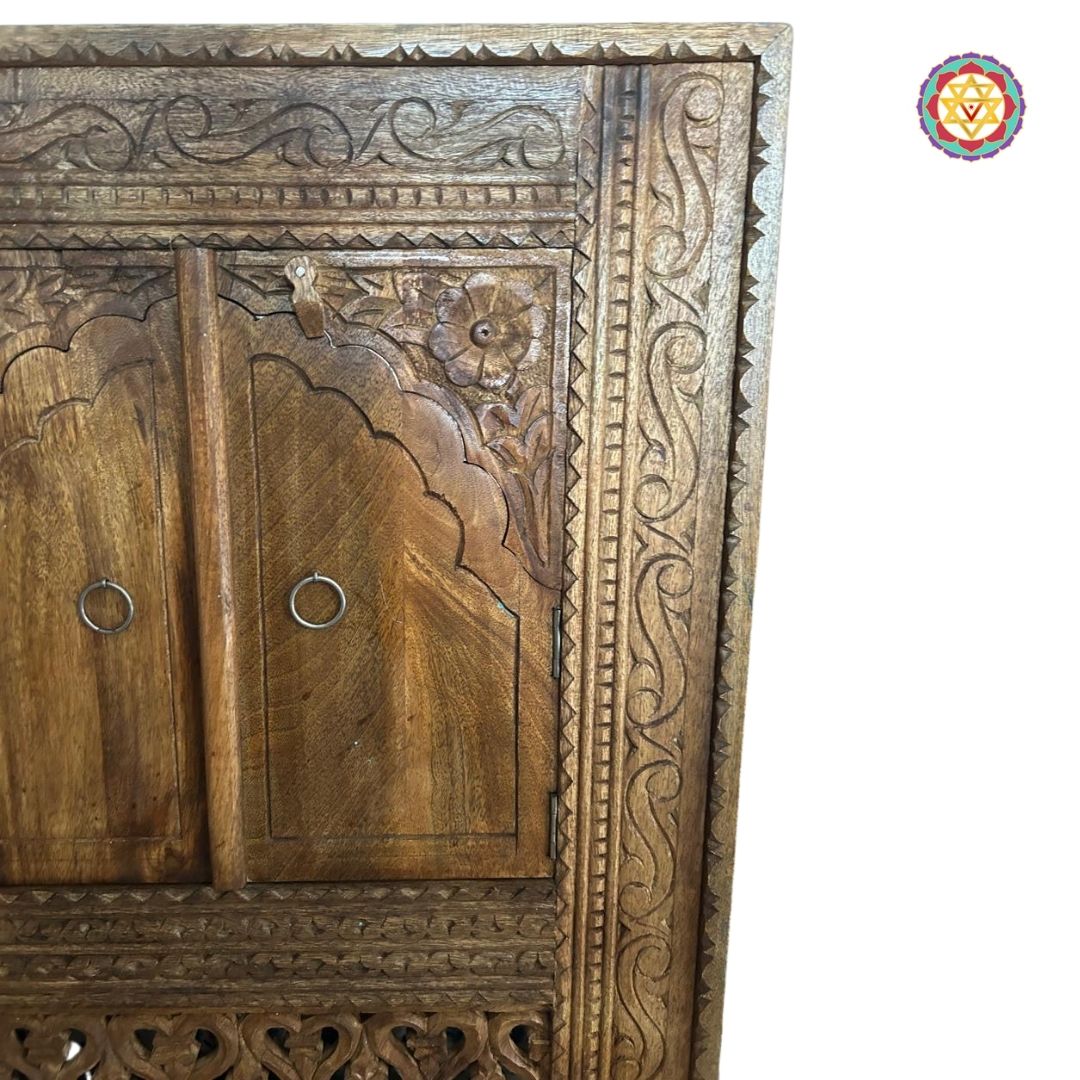 Carved Wooden Wall Jharokha, Jharokha Window, Vintage and Antique Style