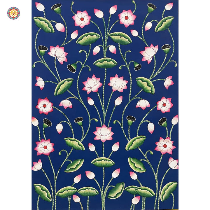 handpainted shrinathji with gopikas pichwai on cloth canvas