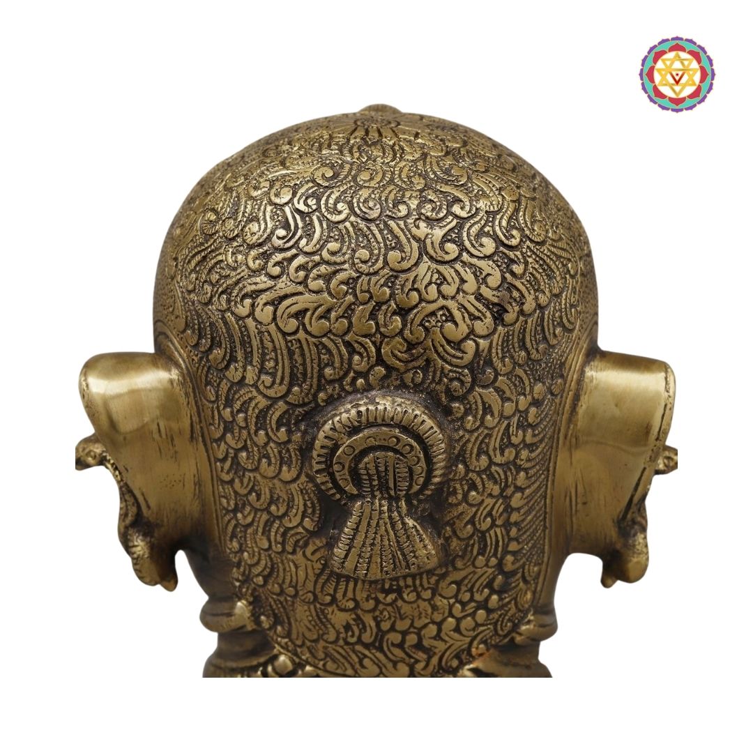 Brass Shiva Face – Rustic Charm in Golden Finish (6”)