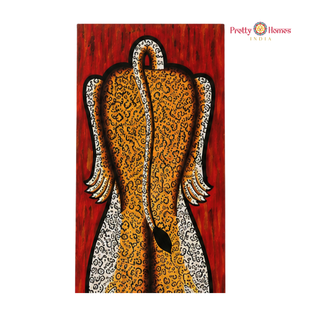 Handpainted Tiger-Inspired Panel
