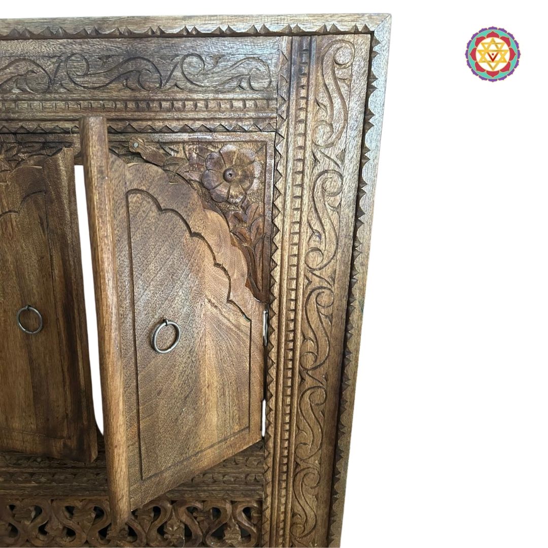 Carved Wooden Wall Jharokha, Jharokha Window, Vintage and Antique Style