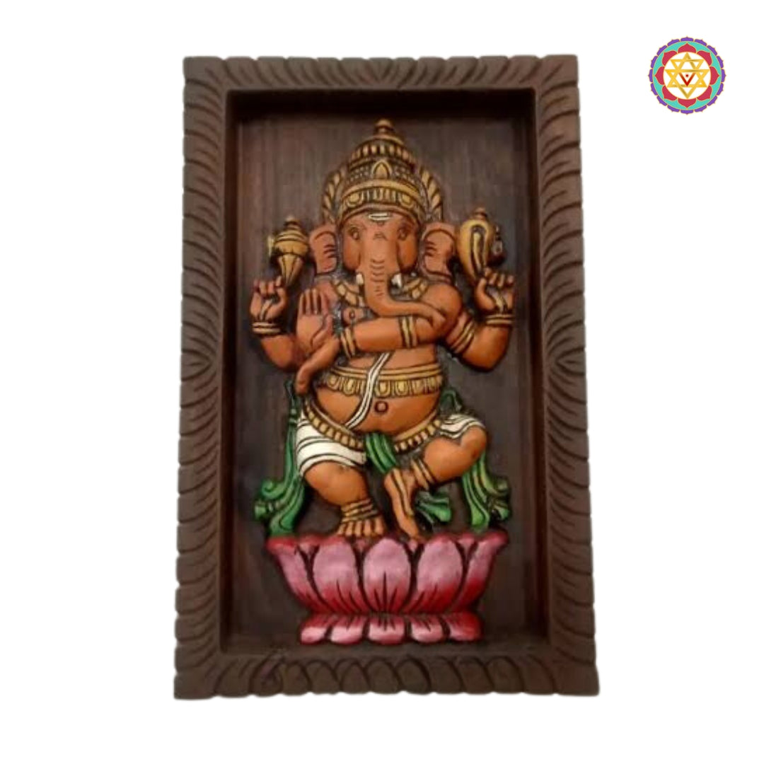handcrafted dancing ganesha sculpture made of solid wood