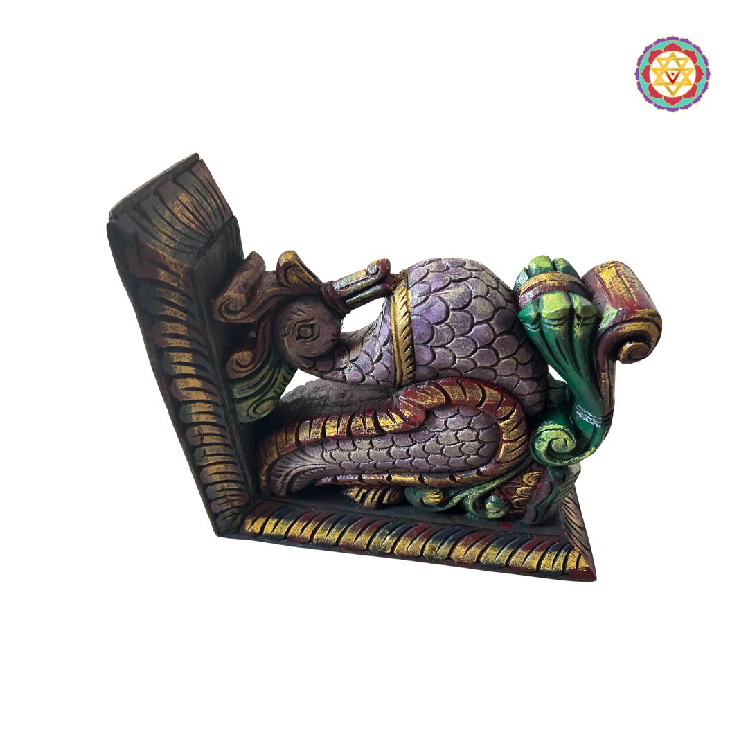 ornate swan wall bracket highlighting carved detailing and antique paint wash