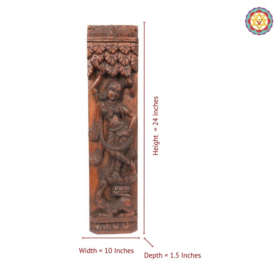 vertical apsara wall art angled shot showing elegant detailing and textures