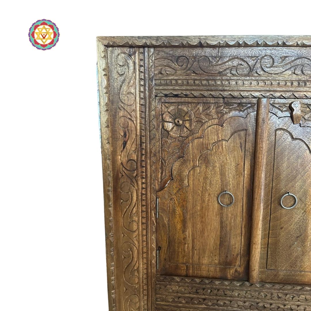 Carved Wooden Wall Jharokha, Jharokha Window, Vintage and Antique Style