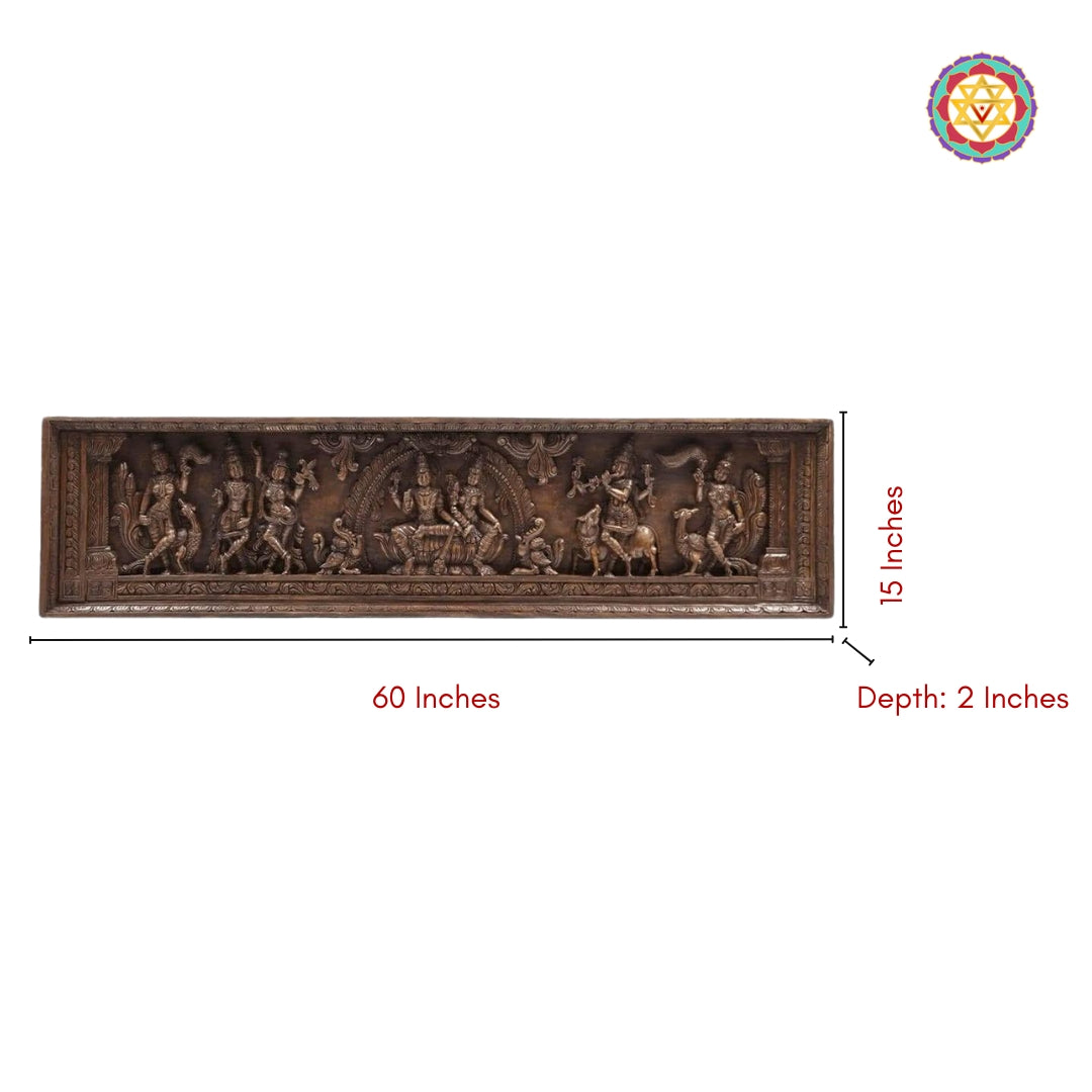 Dimensions of Vishnu Lakshmi wall panel – 60x15 inches