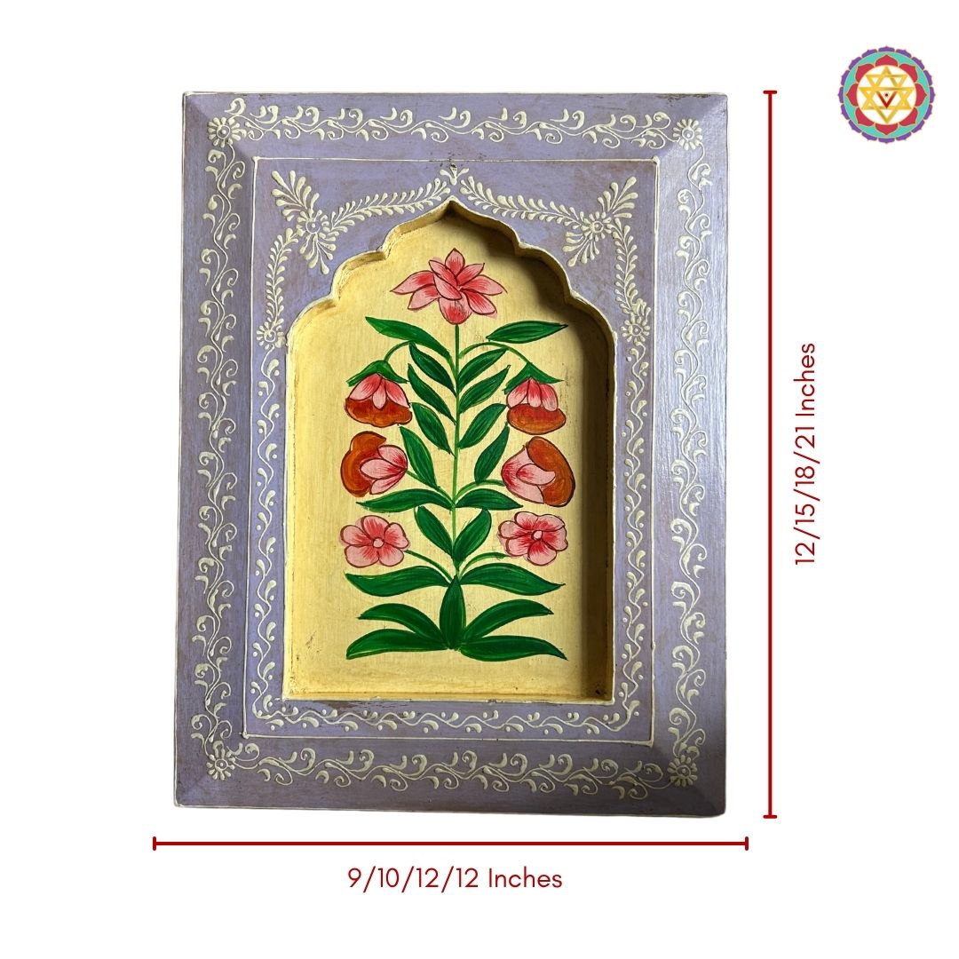 handcrafted wooden frame vibrant hand painted artwork