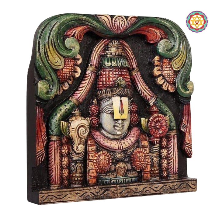 Woodcarved Tirupati Balaji Wall Mount.