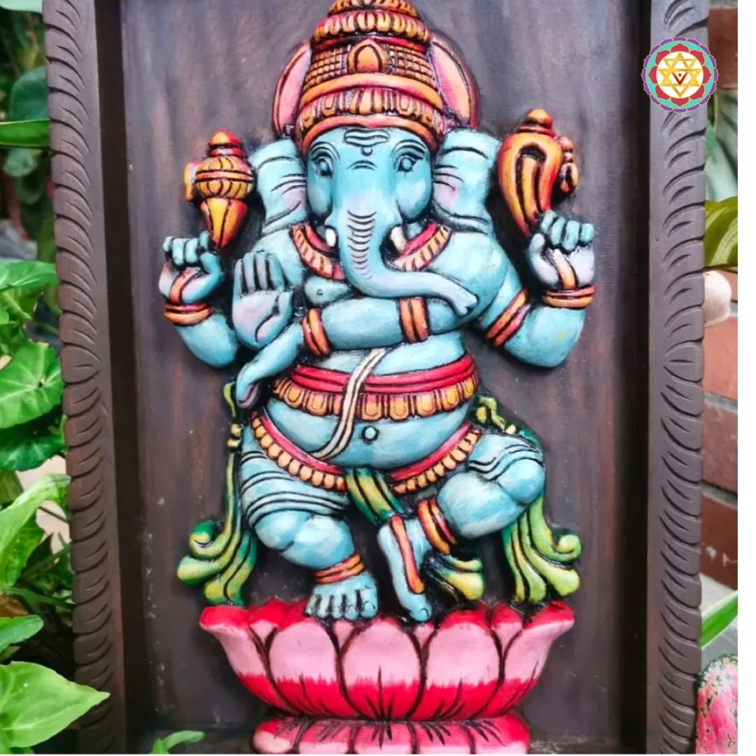 artistic carved ganesha statue representing joy and wisdom