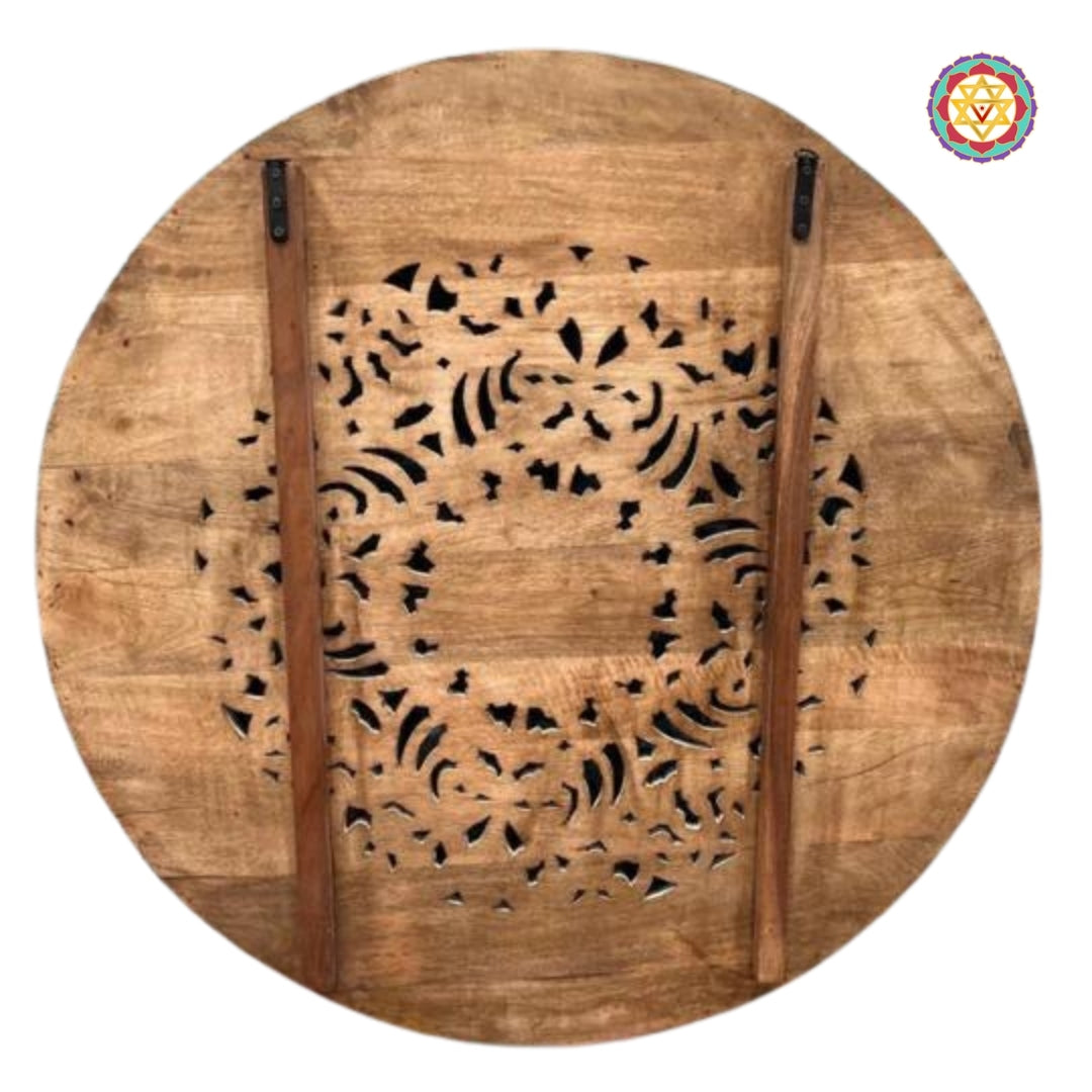 Wood grain detail of panel interior showing artisan marks