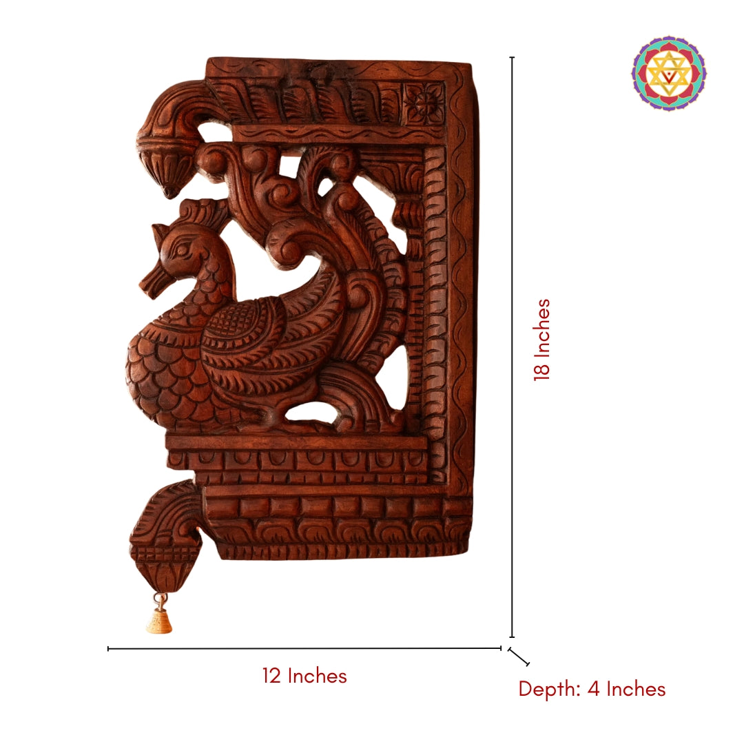Dimensions of wooden Annapakshi bracket – 18x12 inches