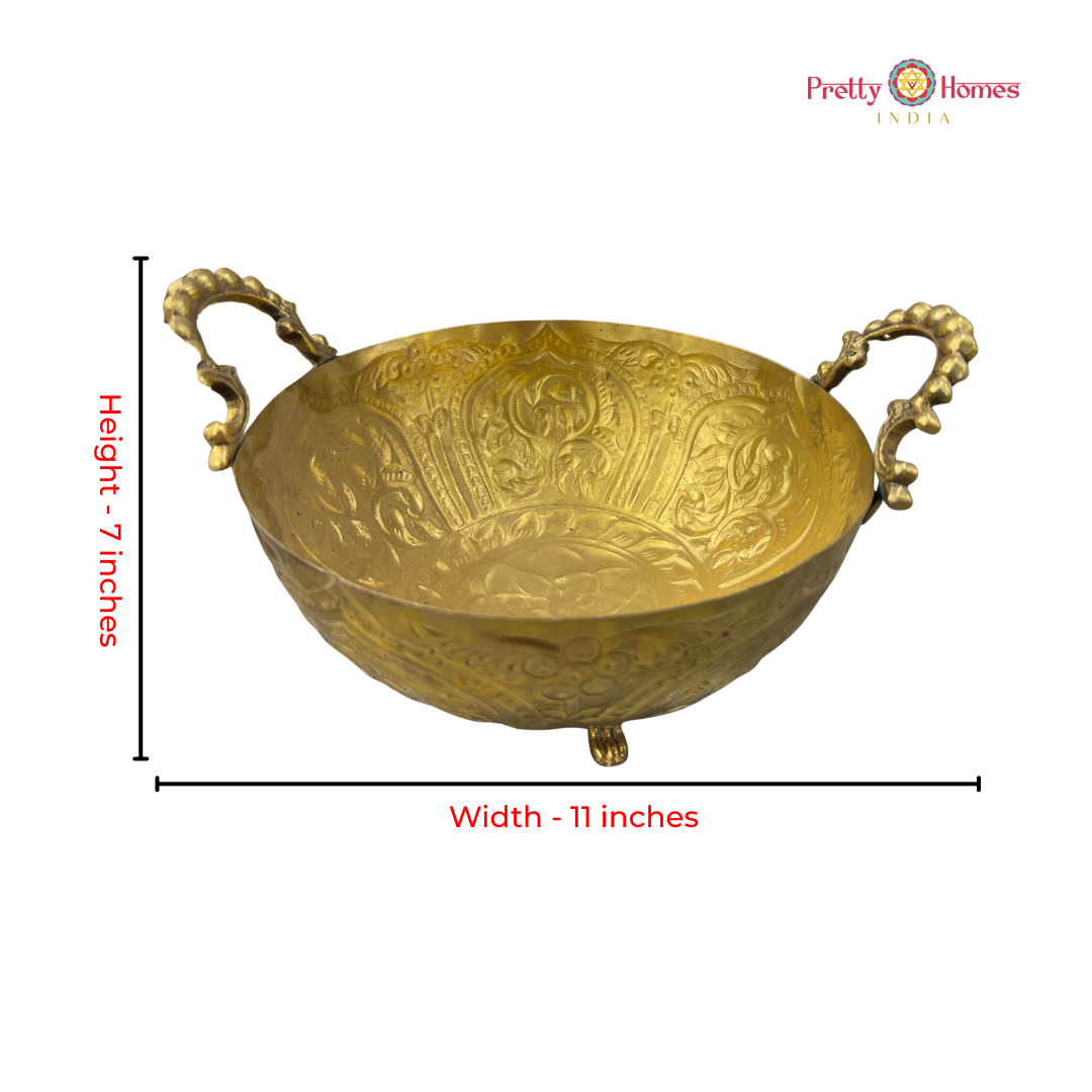 Handcrafted Brass Fruit Bowl & Display Basket