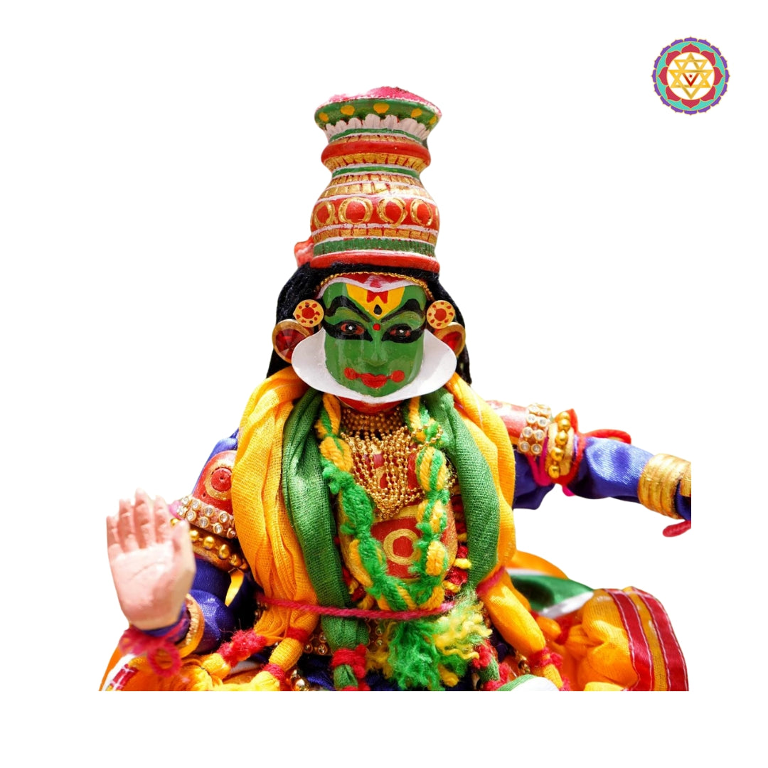 Kathakali Figurine - Handmade Traditional Decorative Wooden miniature Kathakali Doll ( Krishna)