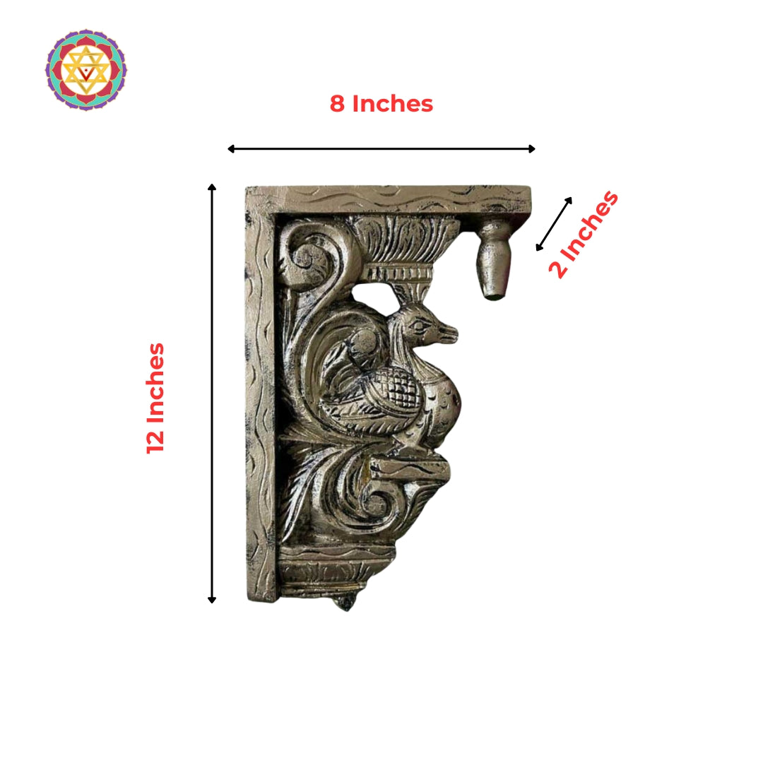 handcarved annam bird bracket pair with intricate carving details