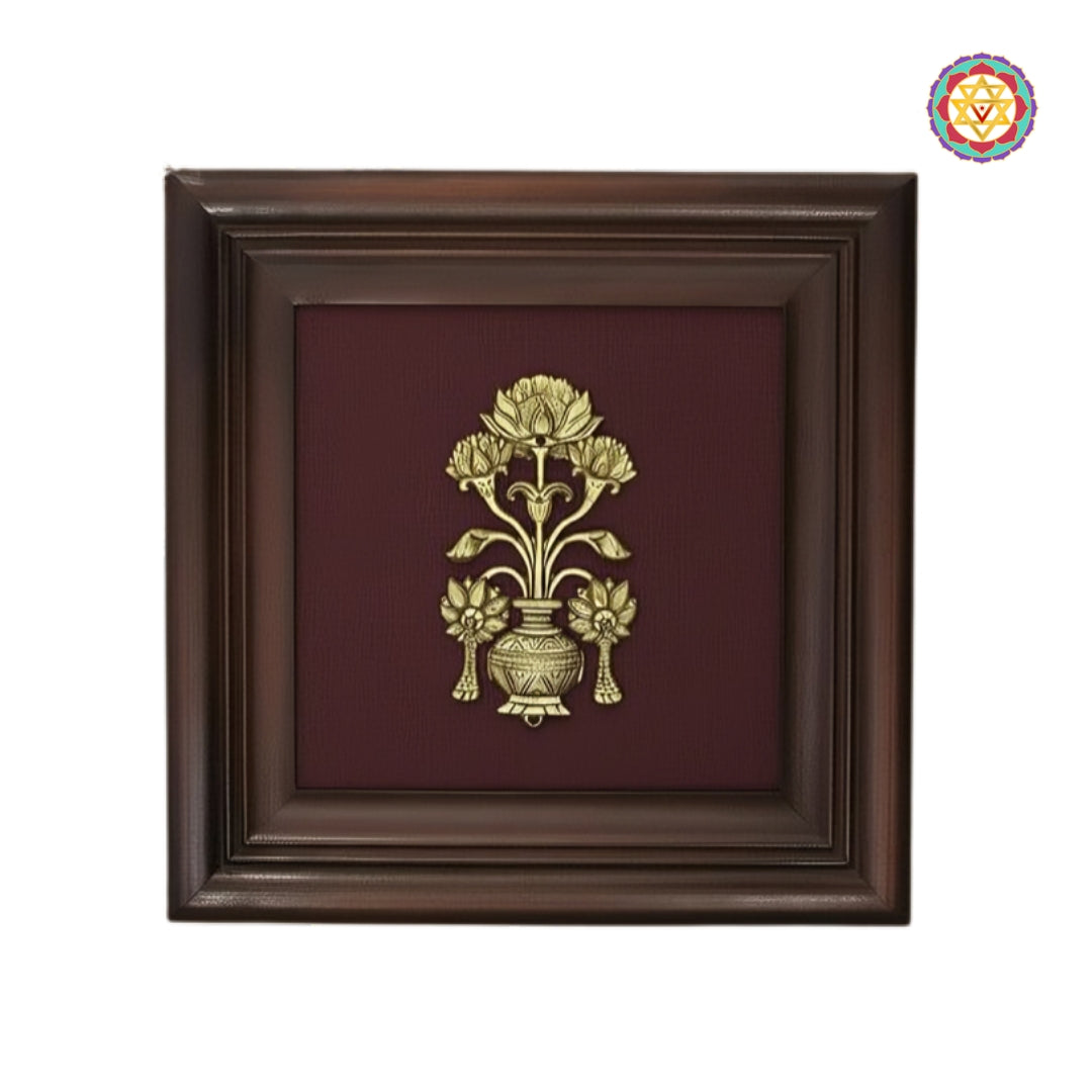 Decorative brass art panels with flower bouquet