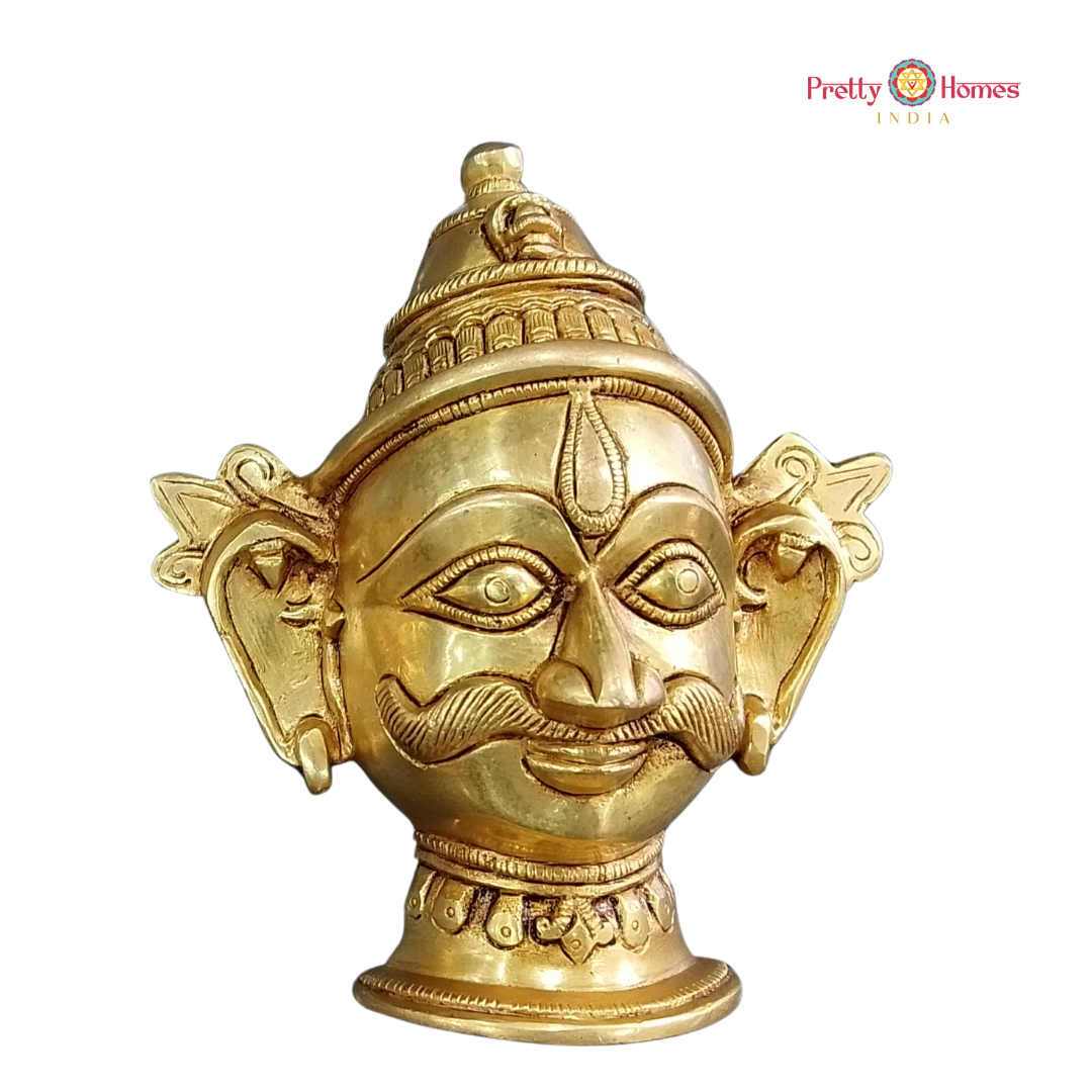 Brass Shiva & Parvati Wall Mount /table top -Mukhlingam