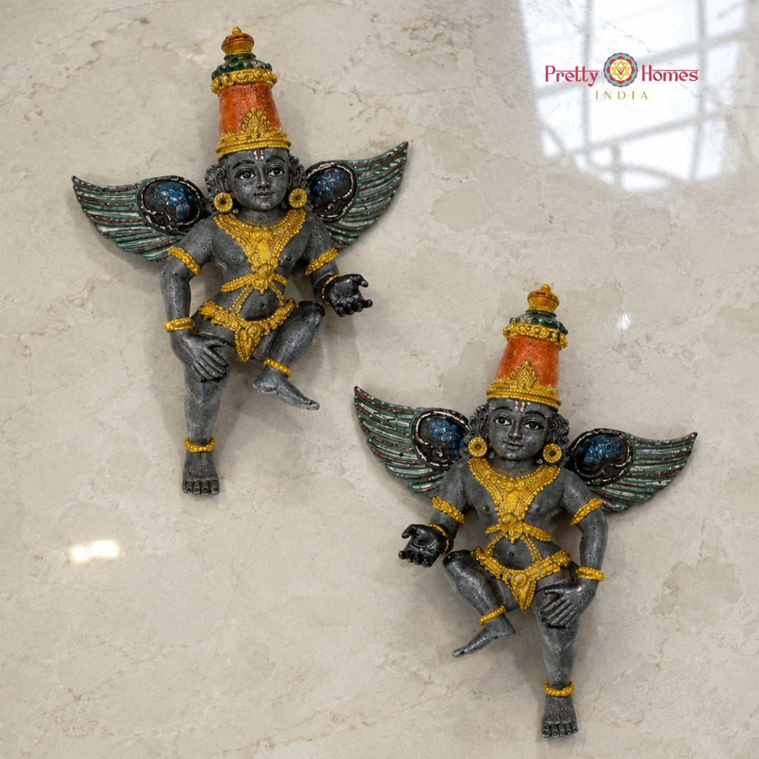 Gandharva (Indian Angel) Wall Sculpture – Multicolour Vintage, Single