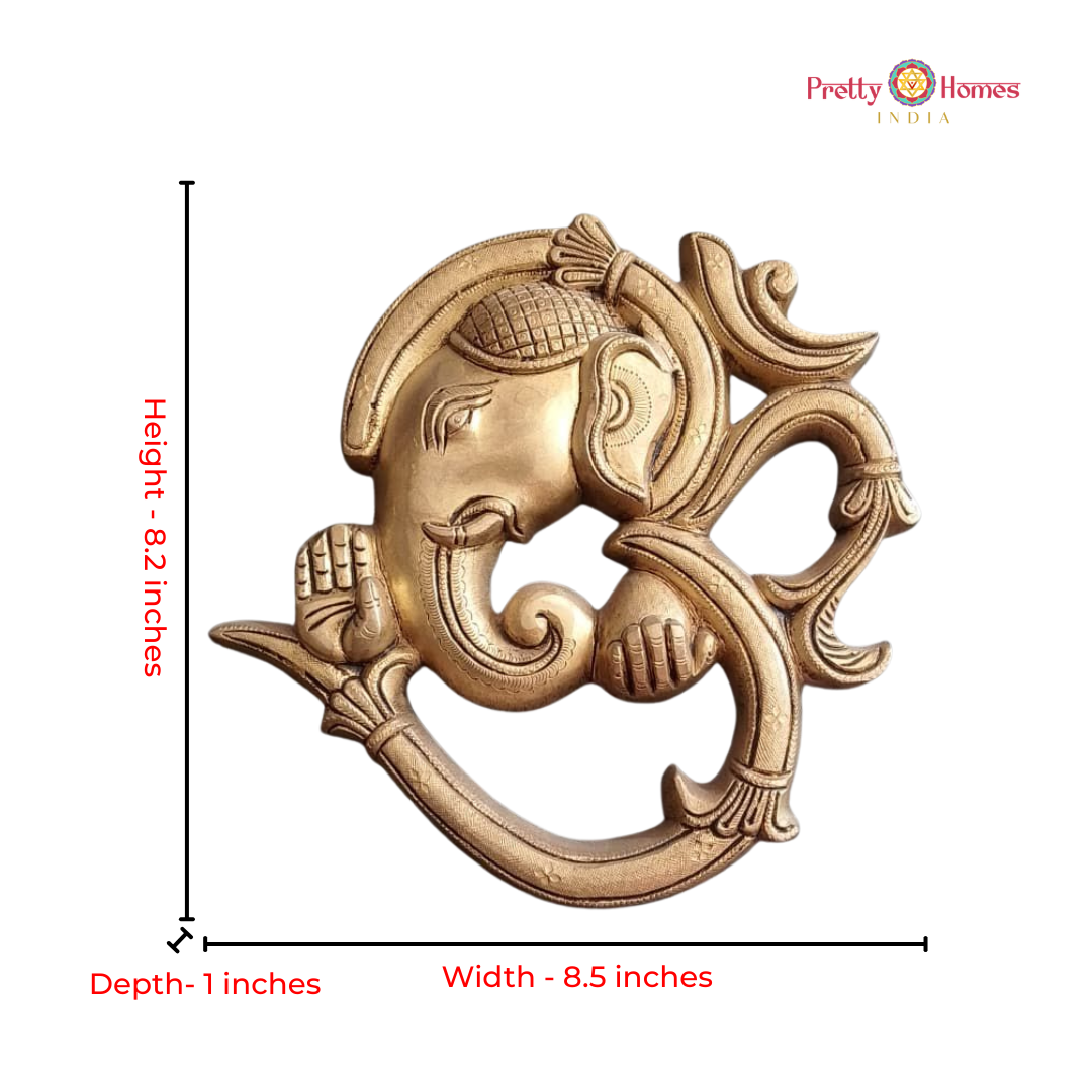 Brass Wall-Mount Om Ganesha