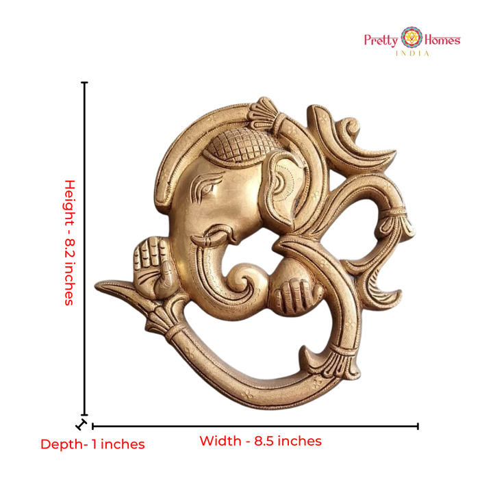 Brass Wall-Mount Om Ganesha