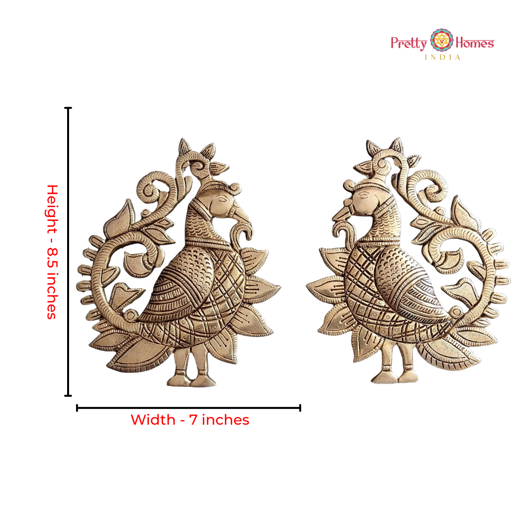 Set of 2 Wall Hanging Peacocks