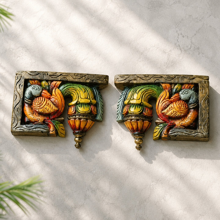 Woodcarved Bodhil Bracket with Swans (Annam) – Single