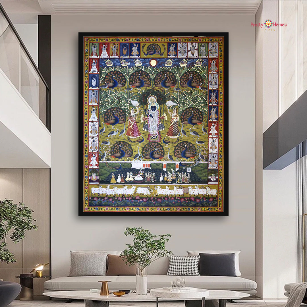 Shrinathji with Multiple Themes — Handpainted Pichwai for Heritage Interiors