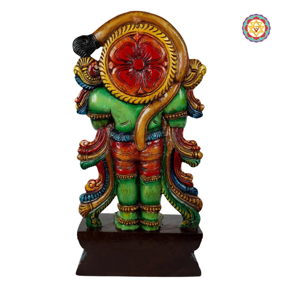 Woodcarved lord hanuman statue with joining hands