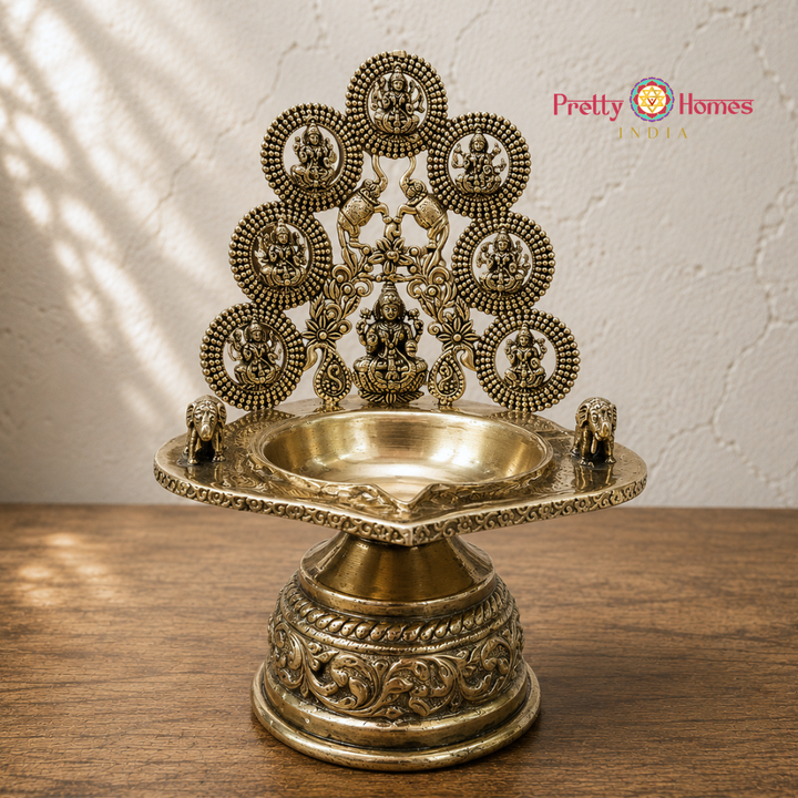 Brass Ashtalakshmi Deepam