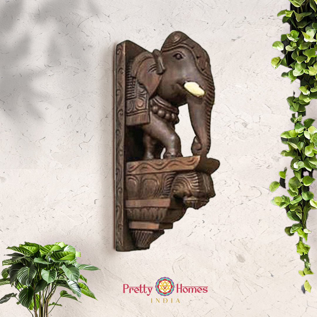 Elephant brackets | Door hanging brackets Handcarved on wood (Single)