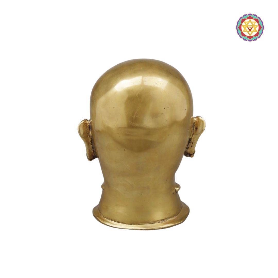 Expertly crafted with precision and care, this 10-inch Brass Shiva Mukhalingam