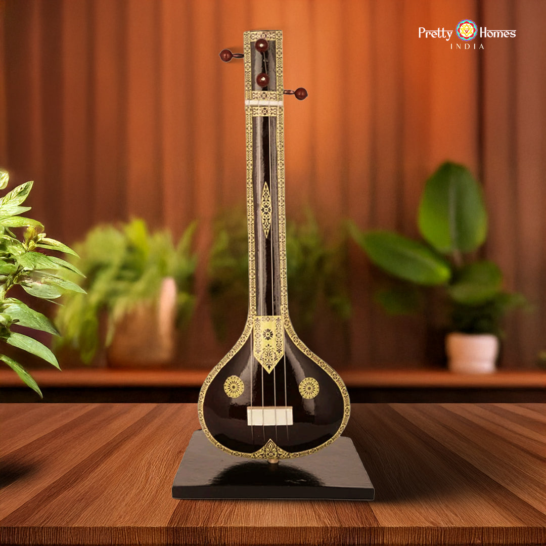 Wooden Miniature Musical Instrument Curio - Sitar Miniature 10"inches