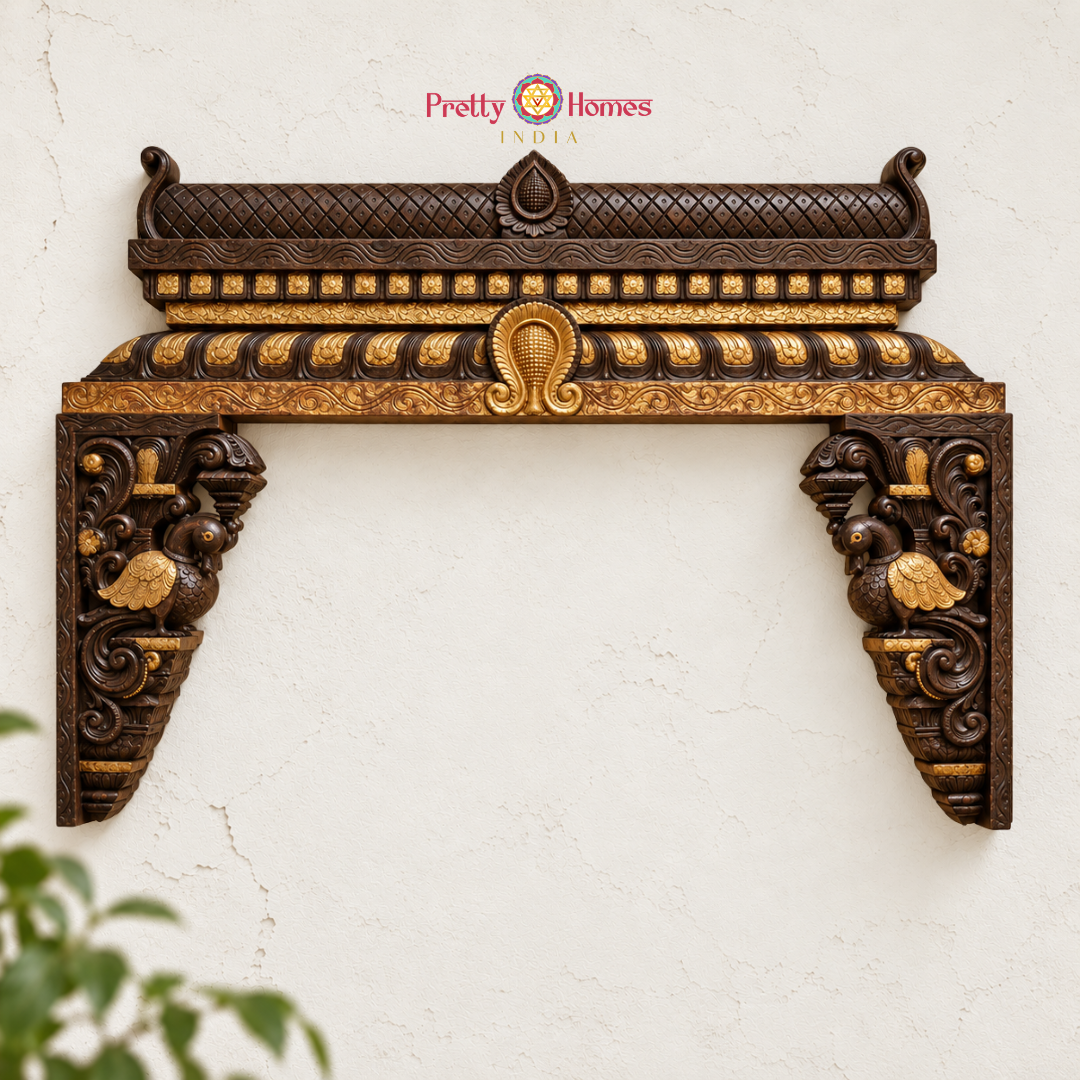 Chettinad-Style Wooden Pair with Annam Brackets