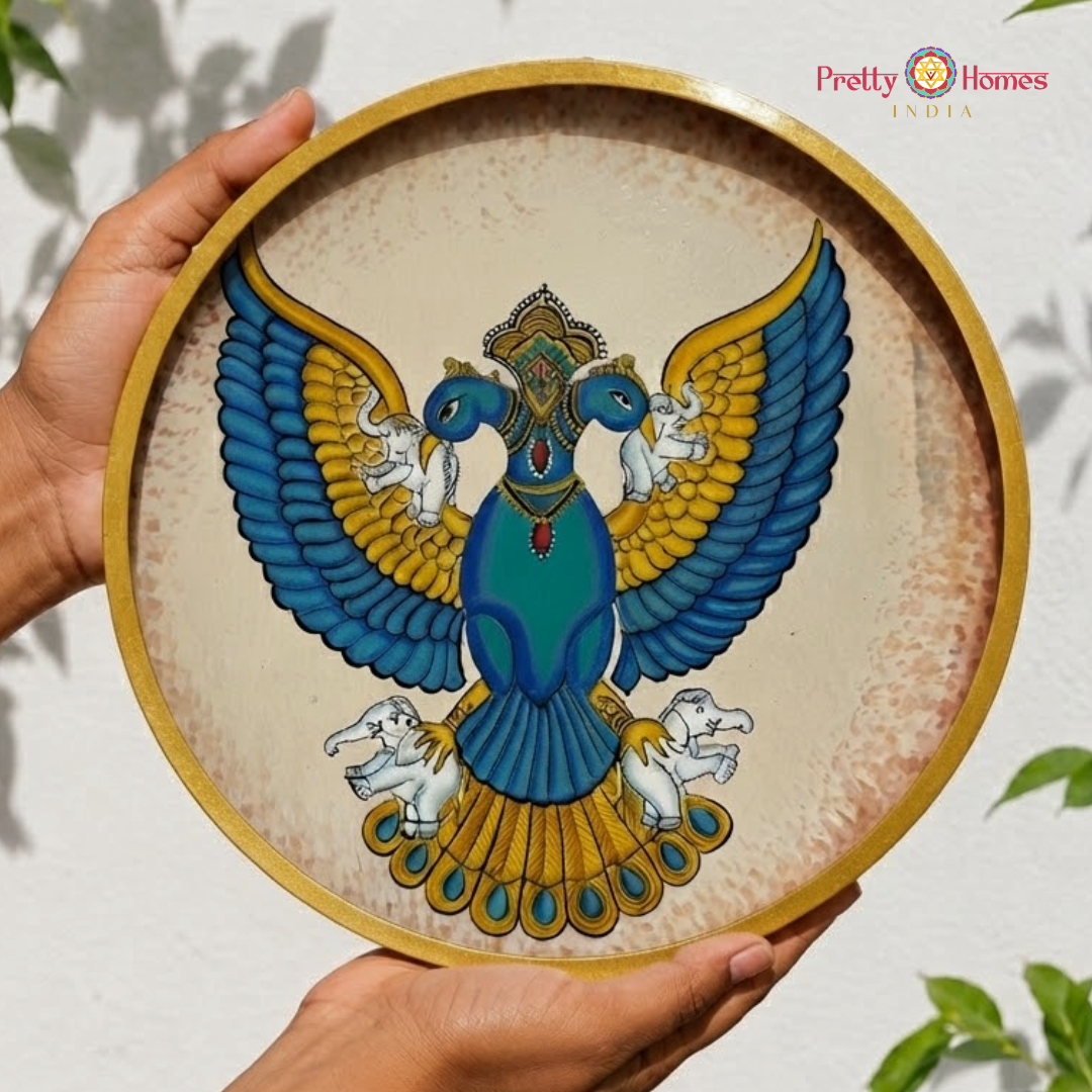 Handpainted Traditional Gandaberunda Wall Plate