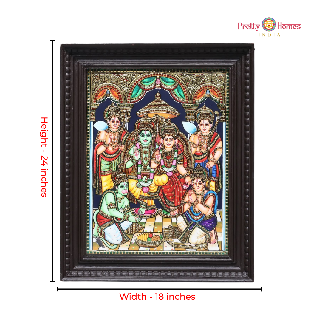 Ram Darbar Tanjore in Real Gold Foil