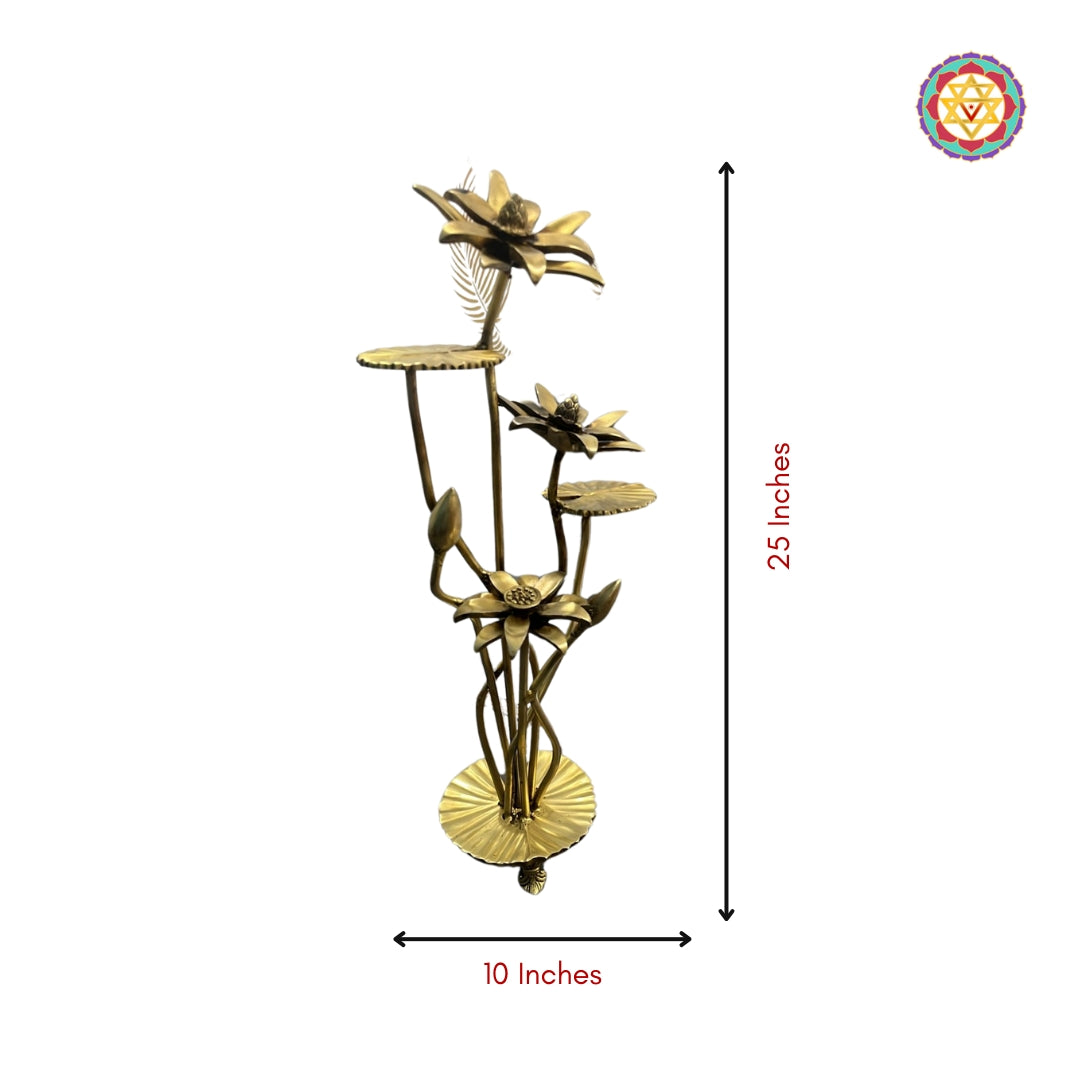 Brass Decorative Lotus Flower bouquet. 25”inches