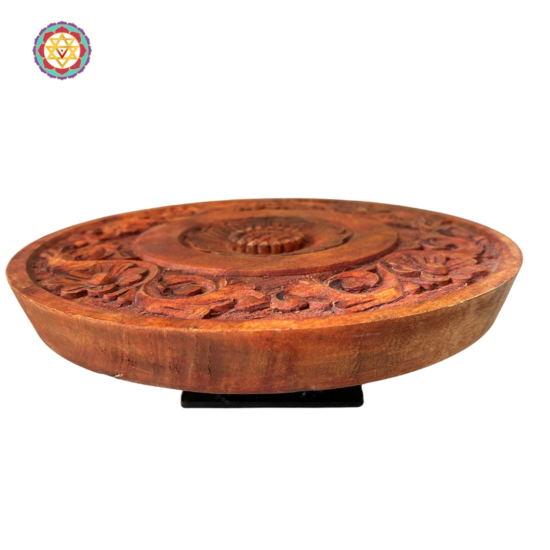 Handcarved Wooden Auspicious Ram Darbar Tabke top, with carved top